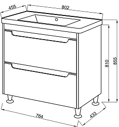 Ceruttispa Мебель для ванной Эмилия white 80 – фотография-2